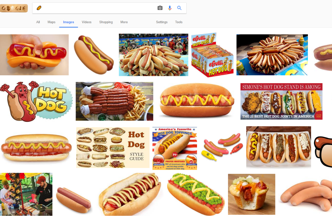 Hot dog emoji search in google images 