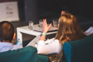 woman talking in meeting