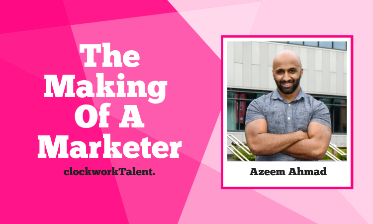 thumbnail of azeem with his name underneath his picture with the clockworkTalent logo
