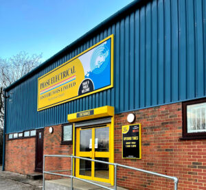 image of Phase Electrical's warehouse entrance in Hastings